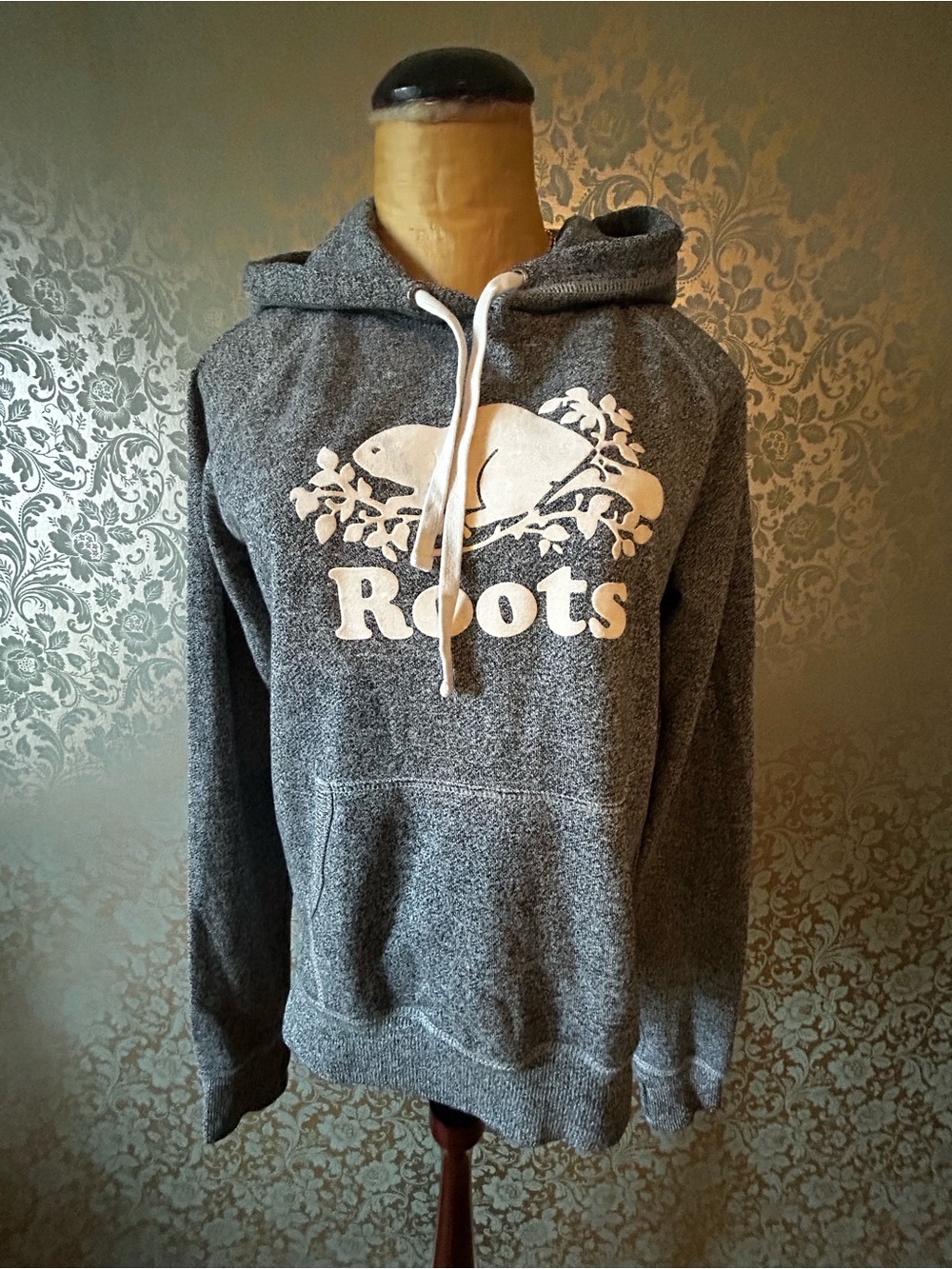 Roots Canada Classic Salt & Pepper Original Kanga Hoodie - Size S